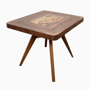 Wooden Coffee Table with Inlay, 1940s-RB-936073