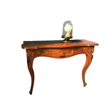 Wooden Console with Smoked Glass, 1950s-DKC-775335