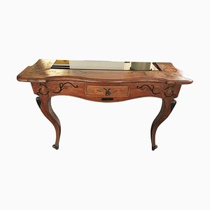 Wooden Console with Smoked Glass, 1950s-DKC-775335