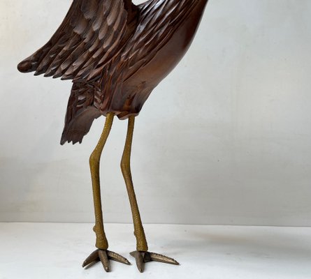 Wooden Crane Bird with Suspended Skull, 1940s-LCR-1799361