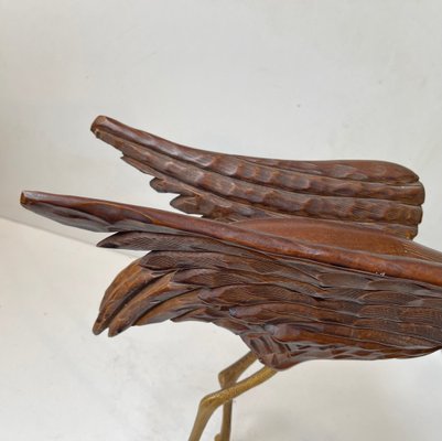 Wooden Crane Bird with Suspended Skull, 1940s-LCR-1799361