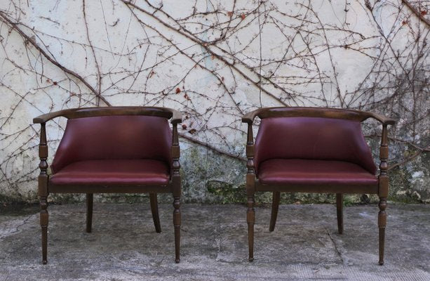 Wooden Desk Chairs, 1950s, Set of 2-KNM-859206