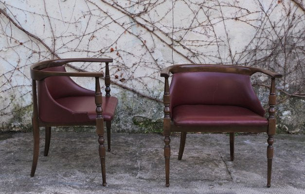 Wooden Desk Chairs, 1950s, Set of 2-KNM-859206