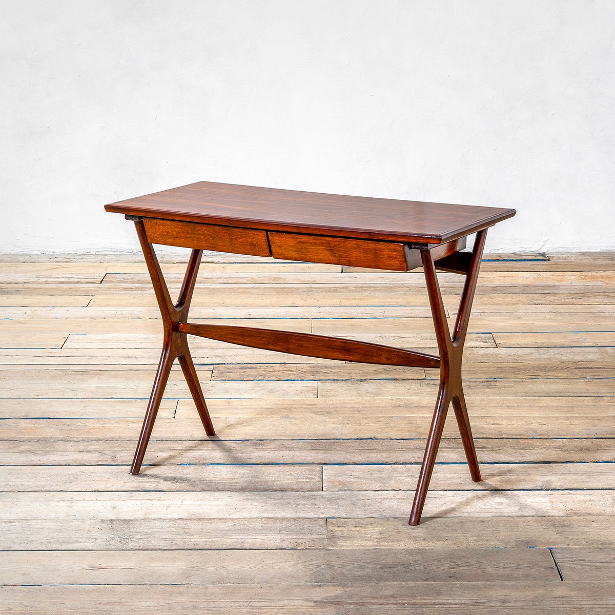 Wooden Desk with Two Drawers by Ico Parisi, 1950s