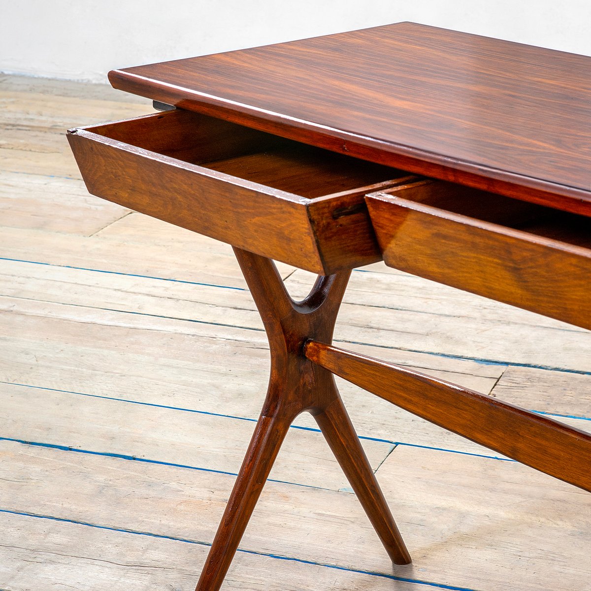 Wooden Desk with Two Drawers by Ico Parisi, 1950s