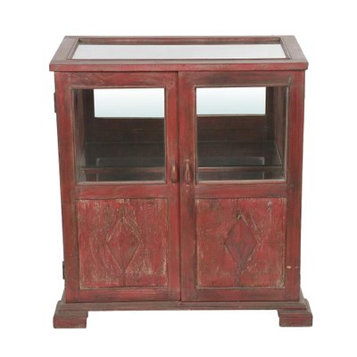 Wooden Display Case with Red Patina-NQ-1706847