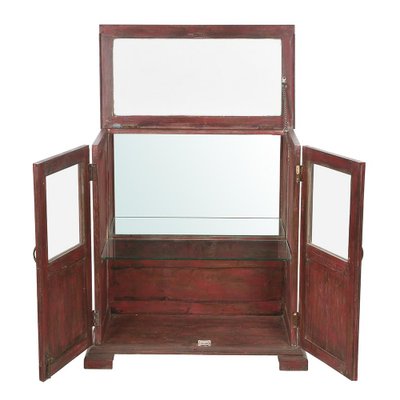 Wooden Display Case with Red Patina-NQ-1706847