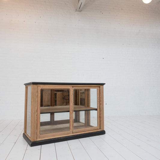 Wooden Display Case with Sliding Doors, 1930