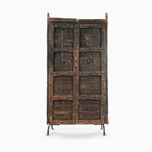 Wooden Door on Wrought Iron Base-NQ-624719