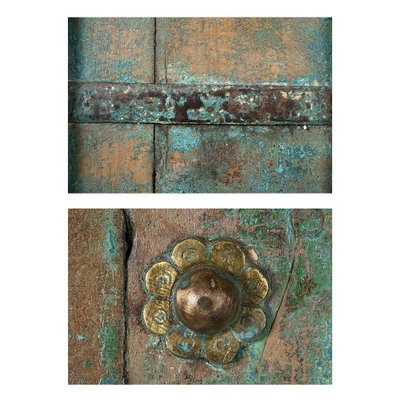 Wooden Door with Blue Patina, 1920s-NQ-656388