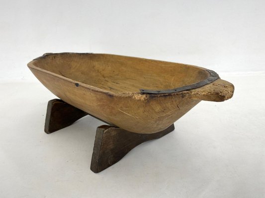 Wooden Dough Trough on Original Stand with Metal Details, 1890s-TZ-1422359