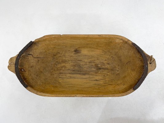 Wooden Dough Trough on Original Stand with Metal Details, 1890s-TZ-1422359