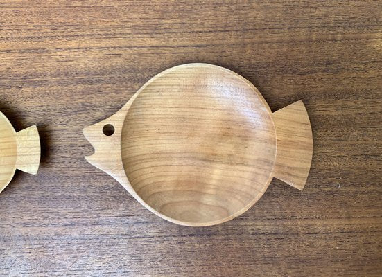 Wooden Fish Shaped Bowls, 1960s, Set of 5-UAH-1444860