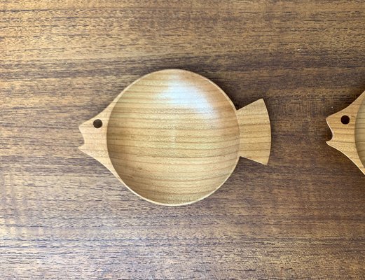 Wooden Fish Shaped Bowls, 1960s, Set of 5-UAH-1444860