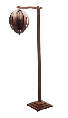 Wooden Floor Lamp in the style of Hans-Agne Jakobsson, Sweden, 1970s-YUW-1812966