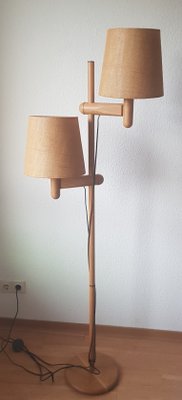 Wooden Floor Lamp with 2 Shades from Temde-QDP-936297