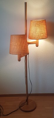 Wooden Floor Lamp with 2 Shades from Temde-QDP-936297