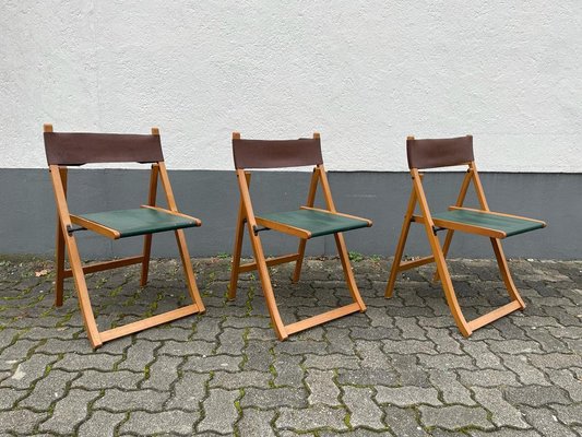 Wooden Folding Chairs by Foppapedretti, Italy, 1980s, Set of 3-RDS-1147902