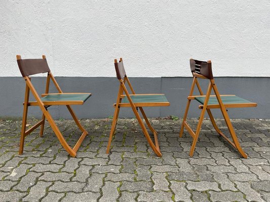 Wooden Folding Chairs by Foppapedretti, Italy, 1980s, Set of 3-RDS-1147902