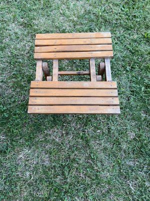 Wooden Folding Stool, 1960s-OXJ-1722362