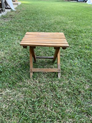 Wooden Folding Stool, 1960s-OXJ-1722362