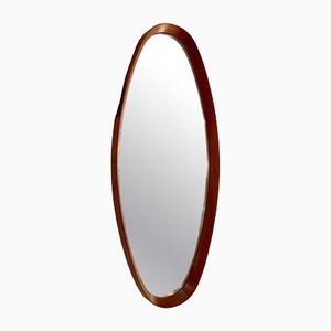 Wooden Framed Oval Hall Mirror, Italy 1960s-PCJ-1384533