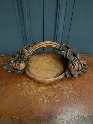 Wooden Fruit Basket Carved by Michel, 1970s-QKG-1795364