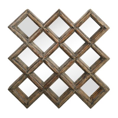 Wooden Geometric Structure Mirror-NQ-1792685