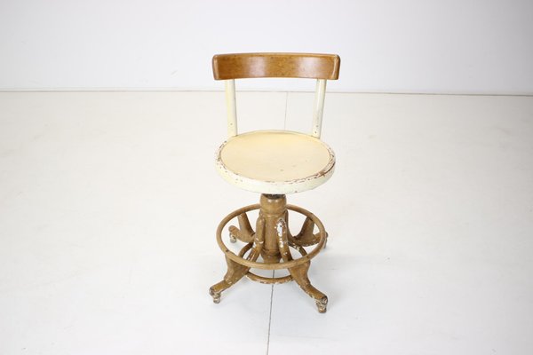 Wooden Height Adjustable Chair, Czechoslovakia, 1920s-TZ-1166605