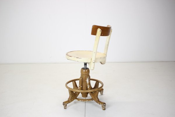 Wooden Height Adjustable Chair, Czechoslovakia, 1920s-TZ-1166605