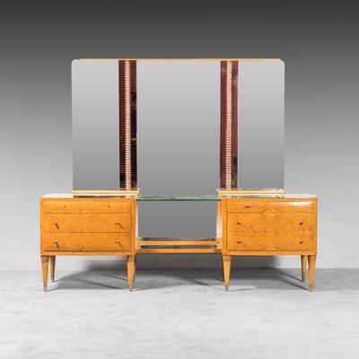 Wooden Mirror with Chests of Drawers, 1940s-ZLY-1089729