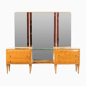 Wooden Mirror with Chests of Drawers, 1940s-ZLY-1089729