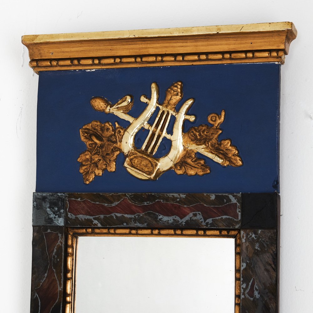 Wooden Mirror with Lyra Motif, 1840s