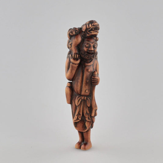 Wooden Netsuke Traveler