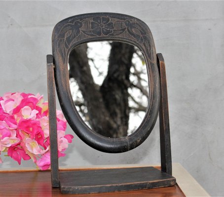 Wooden Oval Table Vanity Mirror-UWJ-1736584