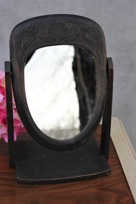 Wooden Oval Table Vanity Mirror-UWJ-1736584