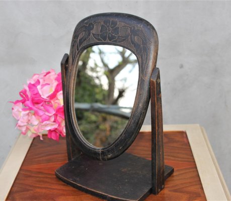 Wooden Oval Table Vanity Mirror-UWJ-1736584