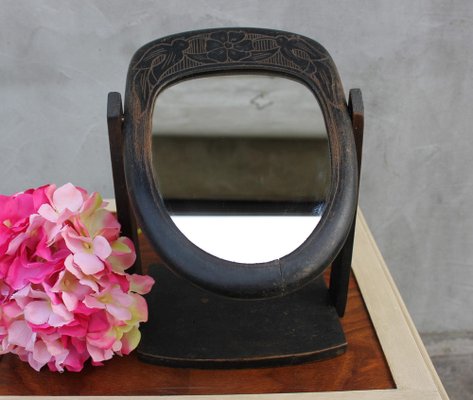 Wooden Oval Table Vanity Mirror-UWJ-1736584