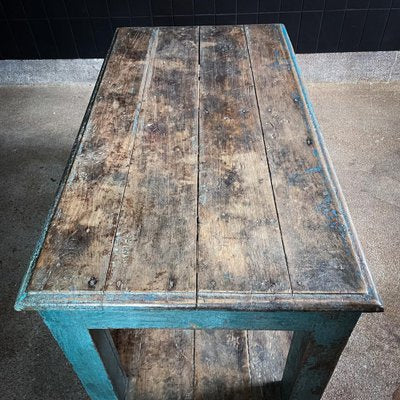 Wooden Packing Table in Blue-IA-1802597