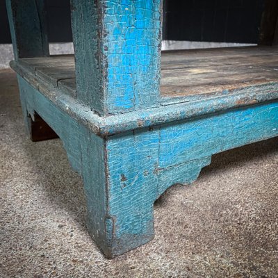 Wooden Packing Table in Blue-IA-1802597