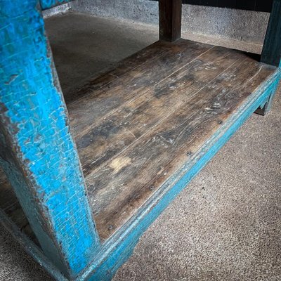 Wooden Packing Table in Blue-IA-1802597