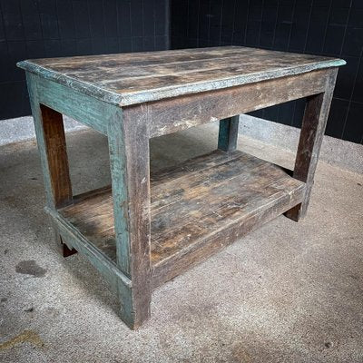 Wooden Packing Table in Blue-IA-1802597