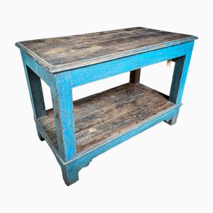 Wooden Packing Table in Blue-IA-1802597