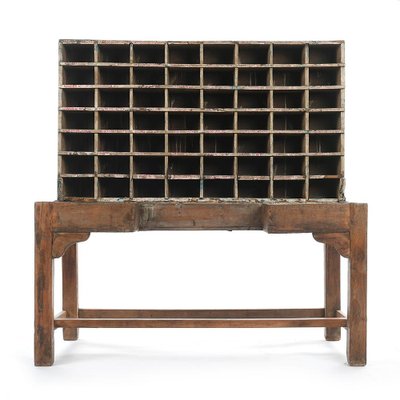 Wooden Postal Sorting Cabinet with 56 Compartments-NQ-624715