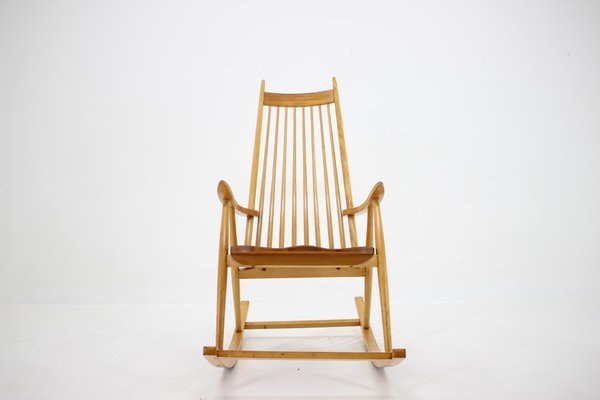 Wooden Rocking Chair, Czechoslovakia, 1960s-TZ-991903