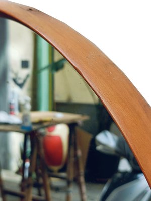 Wooden Round Wall Mirror, 1960s-YUW-2020814