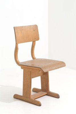 Wooden School Chairs, 1950s, Set of 6-IEW-1148365