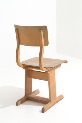 Wooden School Chairs, 1950s, Set of 6-IEW-1148365