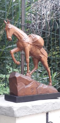 Wooden Sculpture of Horse, 1920s-AKA-1702128