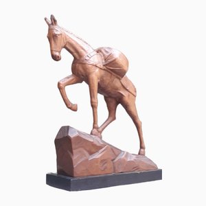 Wooden Sculpture of Horse, 1920s-AKA-1702128